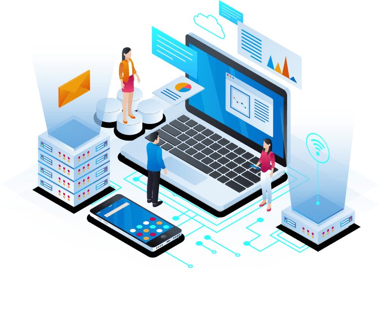 Illustration of tech community and learning