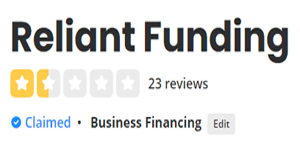 Yelp rating for Reliant Funding