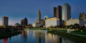 Columbus, Ohio Cityscape At Night